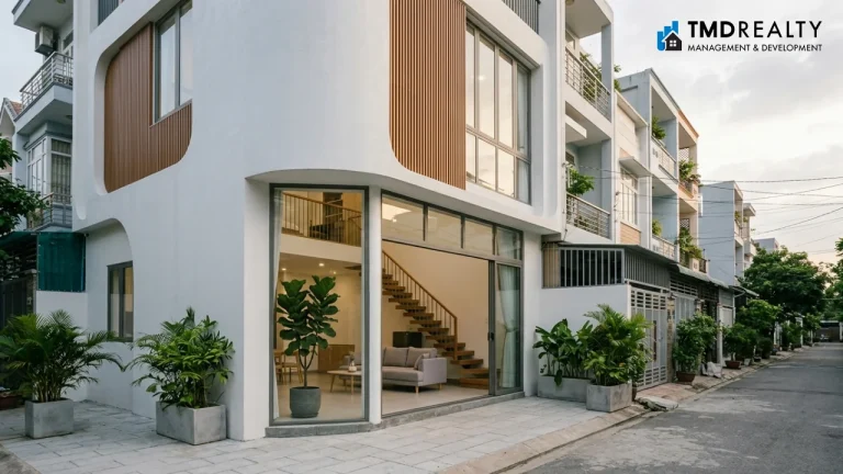 Thiết kế nhà phố 120m2 hiện đại với khoảng thông tầng tại Đà Nẵng
